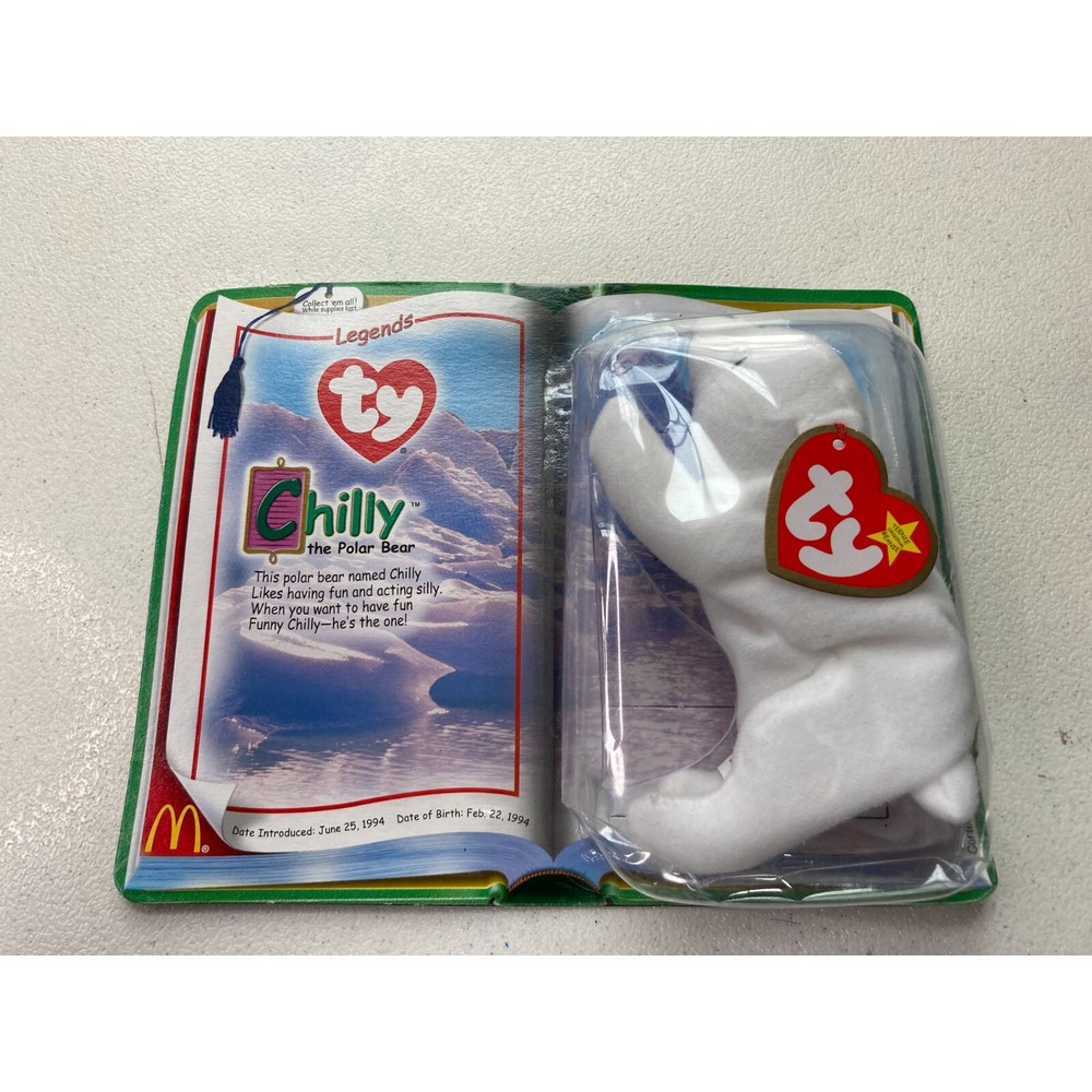 McDonalds TY Beanie Baby Legends Chilly The Polar Bear New on Card NOC